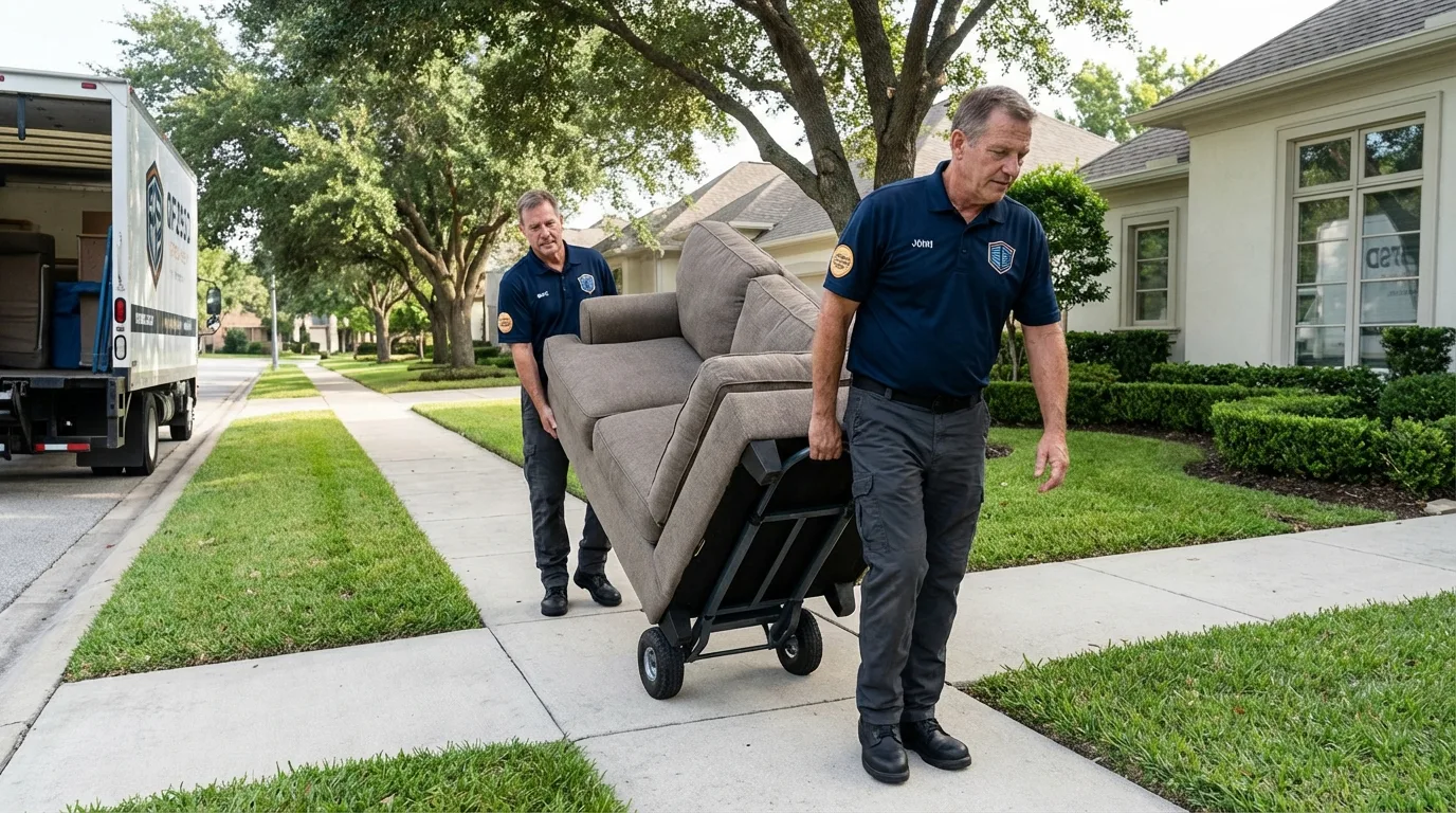 Local residential moving crew loading furniture in San Tan Valley, AZ